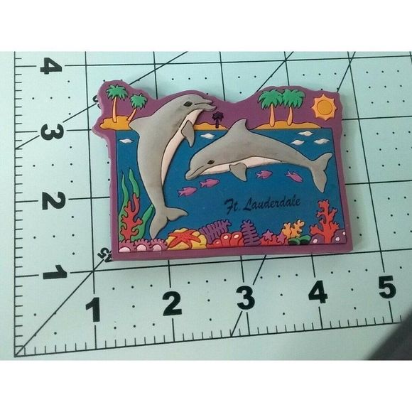 Ft Lauderdale Dolphin Ad Agift Souvenir Travel Advertisement Refrigerator Magnet - Picture 3 of 3